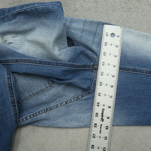 VIGOSS Jeans Women's Size 27 Blue Mid-Rise Ace Straight Denim 30" Inseam Destroy - Picture 7 of 16
